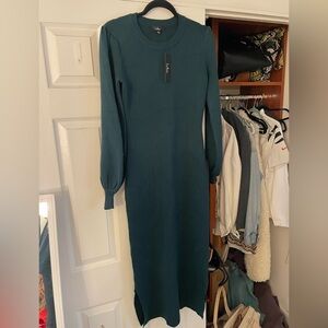 Lulu's Teal/Dark Green Long Sleeve Dress